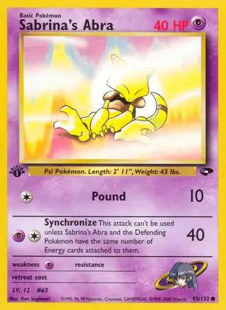 Sabrina's Abra 093/132 - Gym Challenge 1st Edition
