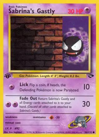 Sabrina's Gastly 096/132 - Gym Challenge 1st Edition