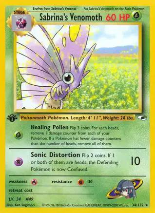Sabrina's Venomoth 034/132 - Gym Heroes 1st Edition