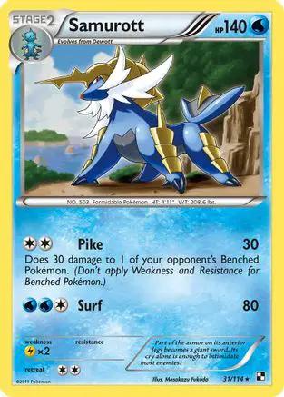 Samurott 031/114 - Black and White Reverse Holofoil