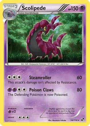 Scolipede 054/114 - Black and White Reverse Holofoil