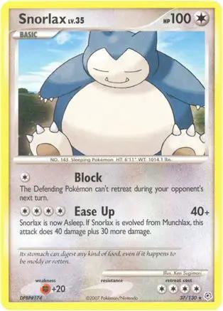 Snorlax 037/130 - Diamond and Pearl Reverse Holofoil