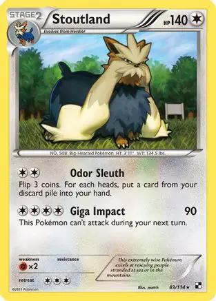 Stoutland 083/114 - Black and White Reverse Holofoil