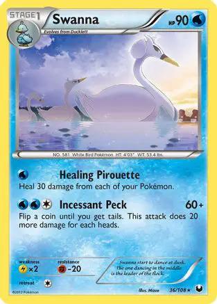 Swanna 036/108 - Dark Explorers Reverse Holofoil