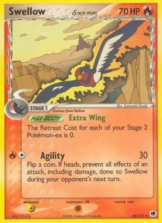 Swellow (Delta Species) 040/101 - Dragon Frontiers Reverse Holofoil