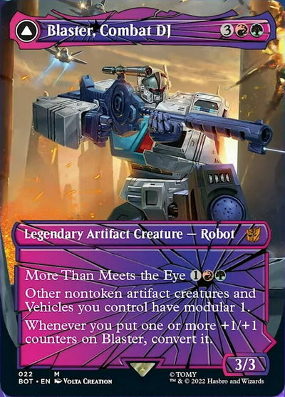 Blaster, Combat DJ // Blaster, Morale Booster (BOT-022) - Transformers: (convertdfc, shatteredglass) (Borderless)