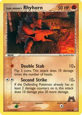 Team Magma's Rhyhorn 067/95 - Team Magma vs Team Aqua Reverse Holofoil