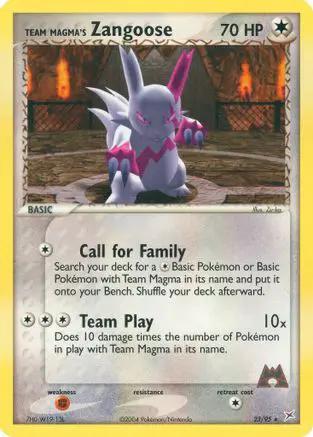 Team Magma's Zangoose 023/95 - Team Magma vs Team Aqua Reverse Holofoil