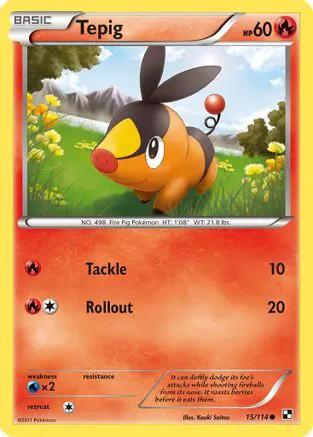 Tepig 015/114 - Black and White Reverse Holofoil
