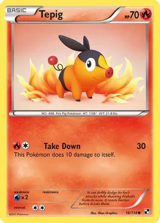 Tepig 016/114 - Black and White Reverse Holofoil