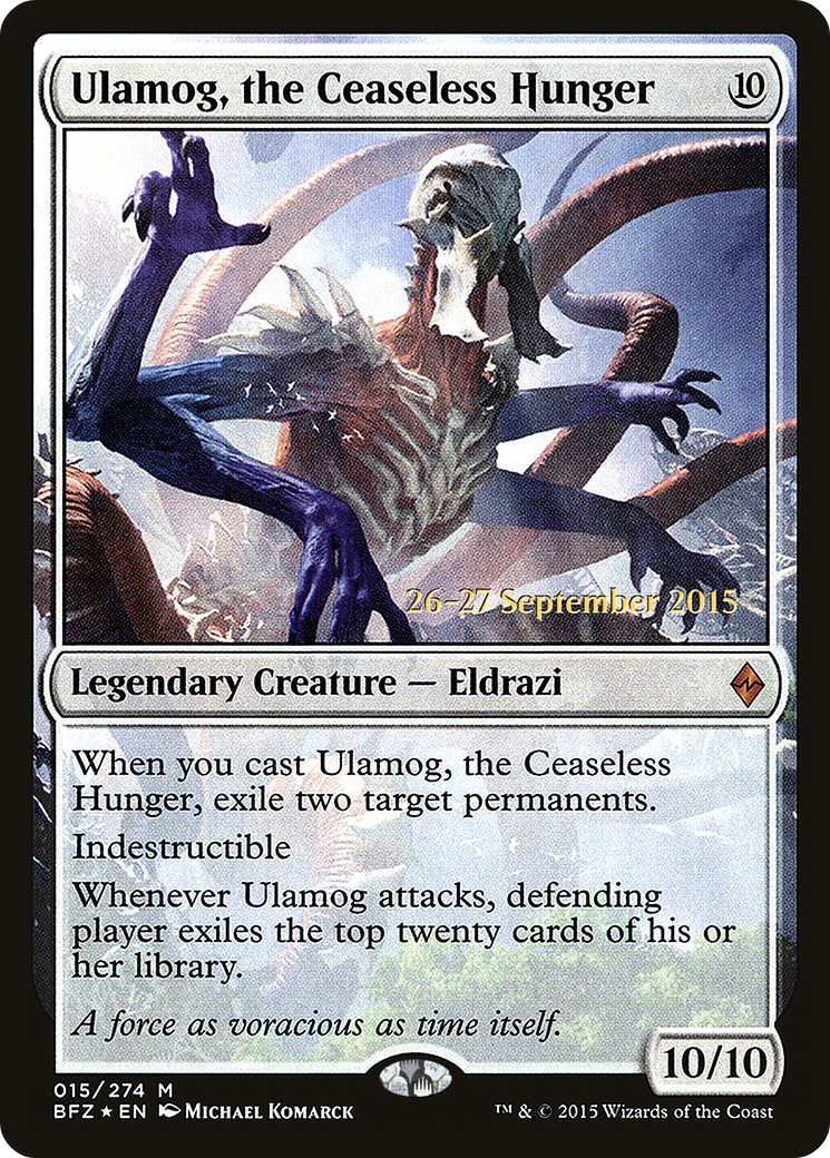 Ulamog, the Ceaseless Hunger (PRE-15S) - Battle for Zendikar Promos Foil