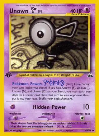 Unown [F] 048/75 - Neo Discovery 1st Edition