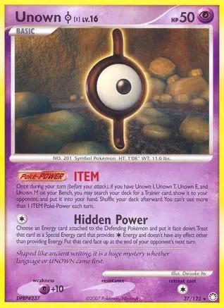 Unown [I] 037/123 - Mysterious Treasures Reverse Holofoil