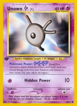 Unown [K] 058/64 - Neo Revelation 1st Edition