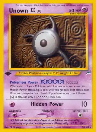Unown [X] 030/105 - Neo Destiny 1st Edition