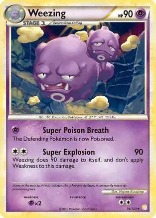 Weezing 034/123 - HeartGold SoulSilver Reverse Holofoil