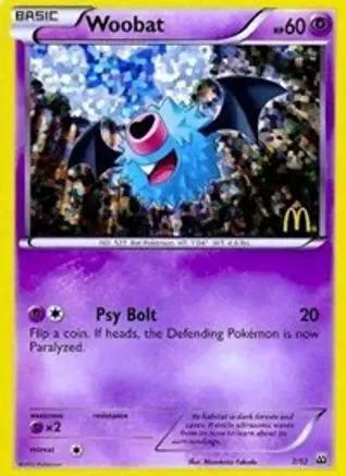 Woobat 007/12 - McDonalds Promos 2012 Holofoil