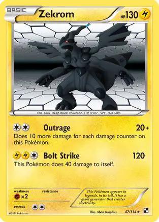 Zekrom 047/114 - Black and White Reverse Holofoil