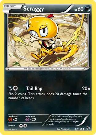 Scraggy 058/106 - XY  Flashfire Reverse Holofoil
