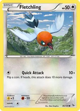 Fletchling 086/106 - XY  Flashfire Reverse Holofoil