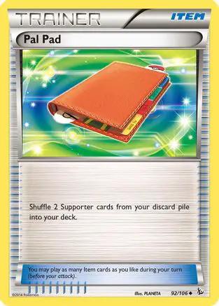 Pal Pad 092/106 - XY  Flashfire Reverse Holofoil
