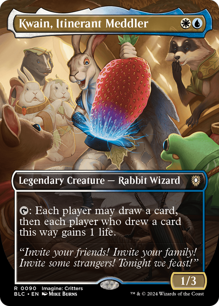 Kwain, Itinerant Meddler (BLC-090) - Bloomburrow Commander (Borderless)