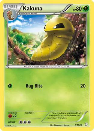 Kakuna 002/160 - XY  Primal Clash Reverse Holofoil