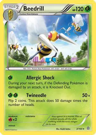 Beedrill 003/160 - XY  Primal Clash Reverse Holofoil
