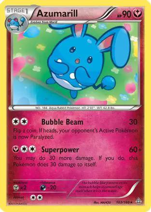 Azumarill 103/160 - XY  Primal Clash Reverse Holofoil