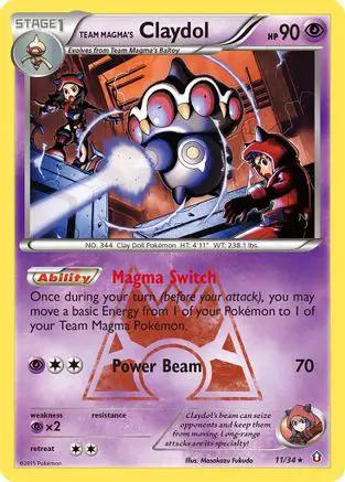 Team Magma's Claydol 011/34 - Double Crisis Holofoil