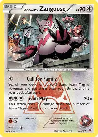 Team Magma's Zangoose 022/34 - Double Crisis Reverse Holofoil
