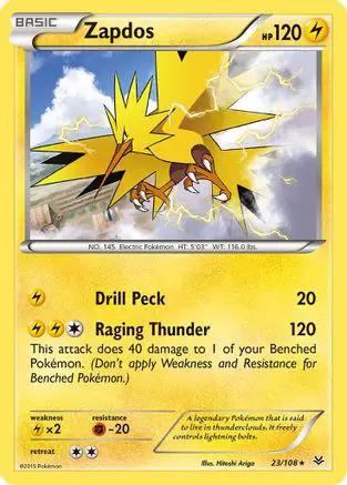 Zapdos 023/108 - XY  Roaring Skies Reverse Holofoil