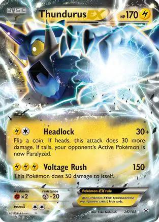 Thundurus EX 026/108 - XY  Roaring Skies Holofoil