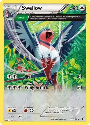 Swellow (Delta) 072/108 - XY  Roaring Skies Holofoil