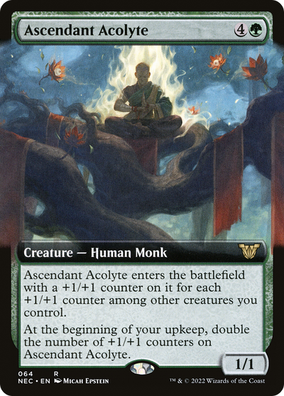 Ascendant Acolyte (NEC-064) - Neon Dynasty Commander: (Extended Art)