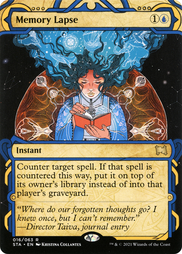 Memory Lapse (STA-016) - Strixhaven Mystical Archive: (Showcase) (Borderless) Etched Foil