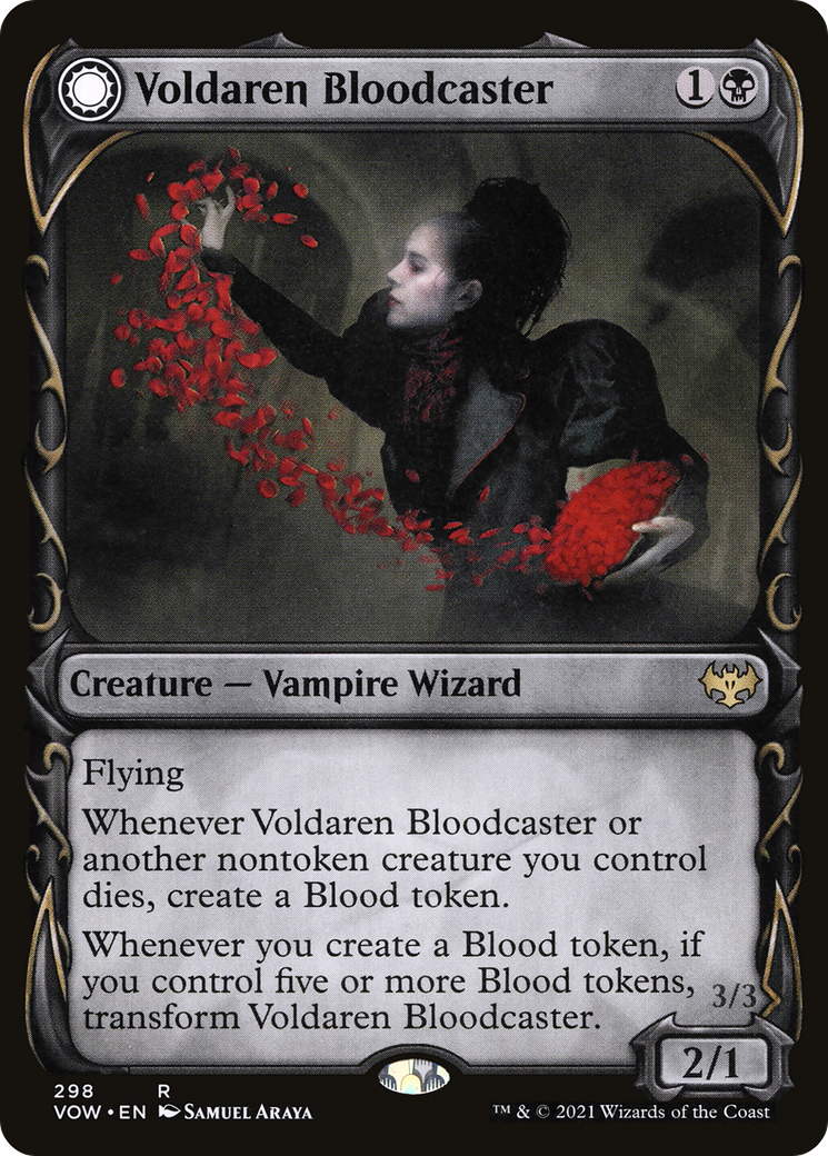 Voldaren Bloodcaster // Bloodbat Summoner (VOW-298) - Innistrad: Crimson Vow: (Showcase, Double Faced Transform) Foil