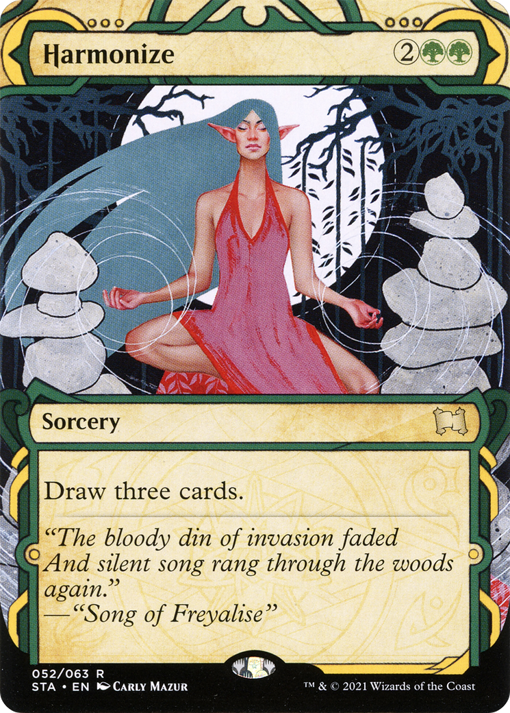 Harmonize (STA-052) - Strixhaven Mystical Archive: (Showcase) (Borderless) Etched Foil