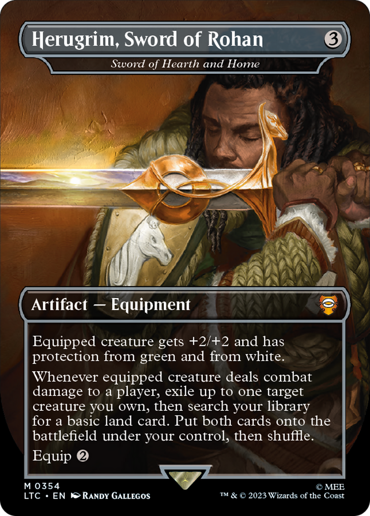 Sword of Hearth and Home (LTC-354) - Tales of Middle-earth Commander / Herugrim, Sword of Rohan (Borderless) Foil