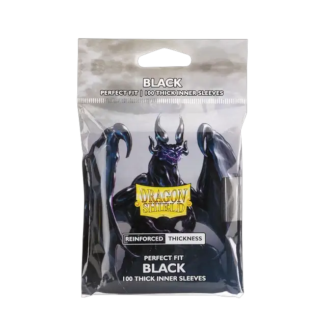 Dragon Shield Perfect Fit Thick Inner Sleeves - Black (100 Count)