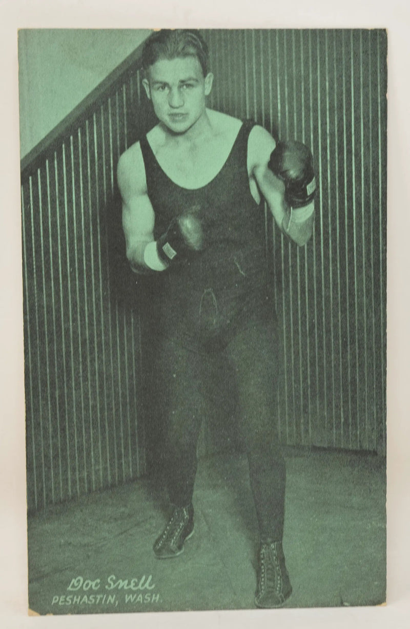 Doc Snell Boxing Exhibit Card Postcard Penny Arcade Photo 1928 5 x 3