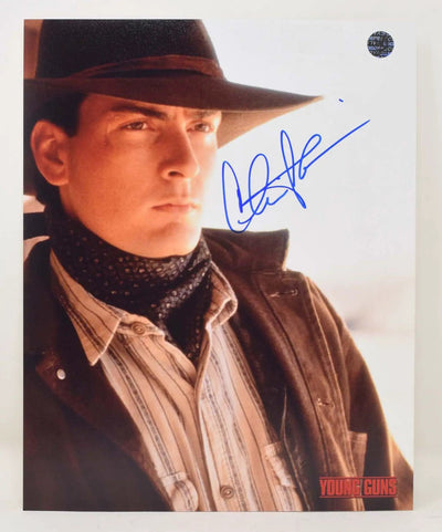 Charlie Sheen Young Guns Signed Photo 8 x 10 COA