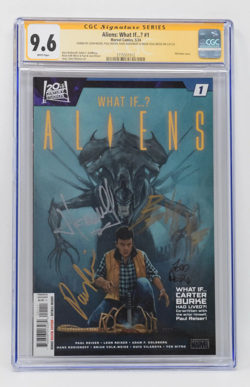 Aliens What If #1 A Marvel Phil Noto CGC SS 9.6 SIGNED 4x Leon + Paul Reiser Hans Rodionoff Brian Volk-Weiss