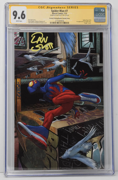 Spider-Man #7 Marvel 2023 2nd Print 1:25 Humberto Ramos Virgin Spider-Boy CGC SS 9.6 SIGNED Dan Slott