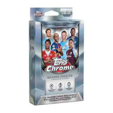 2025-26 Topps UEFA Chrome Soccer Trading Card Hanger Box