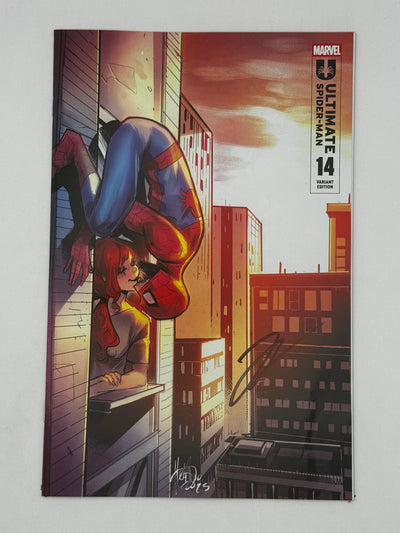 [Signed by Hickman] Ultimate Spider-Man #14 Unknown Comics Andolfo Exclusive Var [INST]