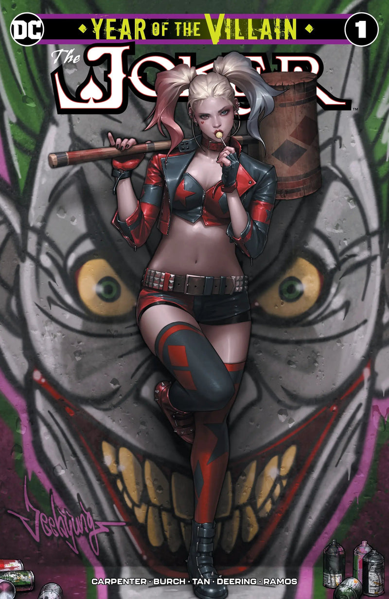 JOKER YEAR OF THE VILLAIN #1 Jeehyung Lee Harley Quinn Graffiti Variant Trade Virgin Set Options (10/09/2019) DC