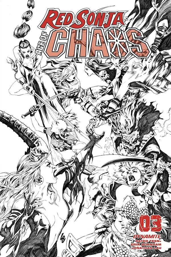 RED SONJA AGE OF CHAOS #3 1:35 Jonathan Lau SKETCH FOC Variant (03/18/2020) DYNAMITE