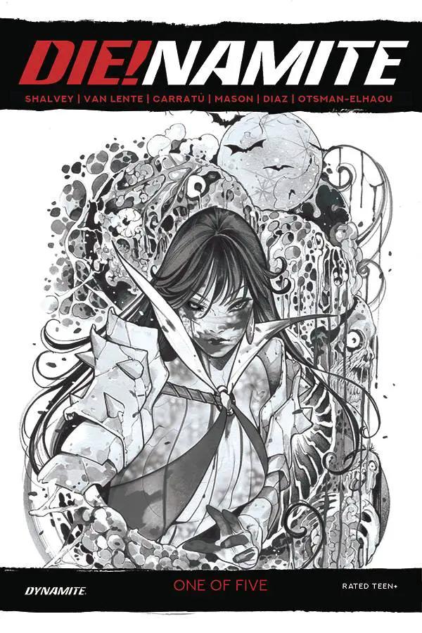 Die!Namite #1 1:45 Peach Momoko Vampirella Living Dead Grayscale Virgin FOC Variant (10/14/2020) Dynamite
