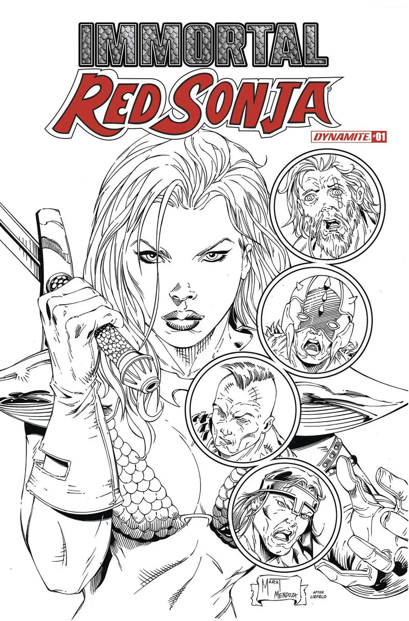 Immortal Red Sonja #1 T 1:7 FOC Marat Mychaels Sketch New Mutants 87 Variant (04/13/2022) Dynamite